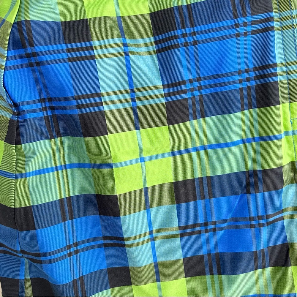 Lilly Pulitzer Plaid Golf Skort Blue and Lime Green Plaid 8 Medium - Picture 5 of 13
